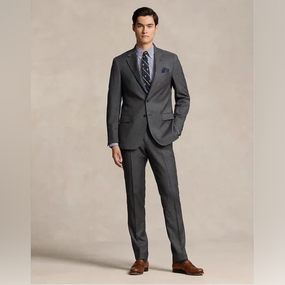 Ralph Lauren 2-Piece Men Athletic Fit Blazer Sport Coat‎ and Pants Wool Suit 42L